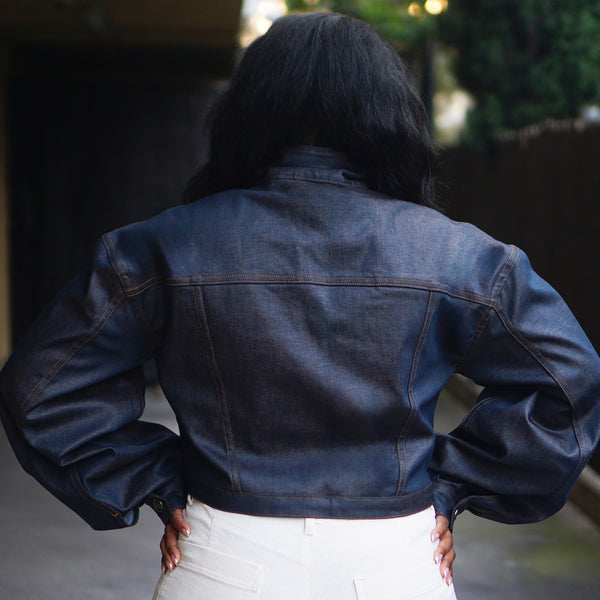 Indigo Brass Denim Get Down Crop Jacket