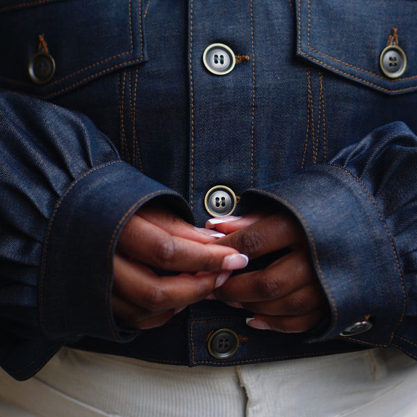 Indigo Brass Denim Get Down Crop Jacket